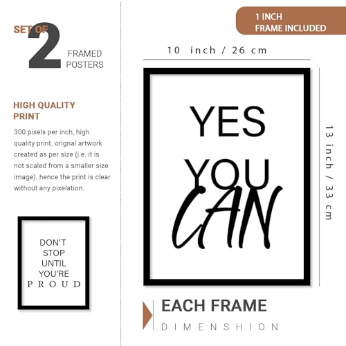 Image of kotart Motivational Quotes Posters with Frame for Home Decoration - Quotes Frame for Living Room Bedroom Office Room Decor - Painting for Wall Decoration - Pack of 4 (Art 7, Small (10x13 or 10x10 inch))