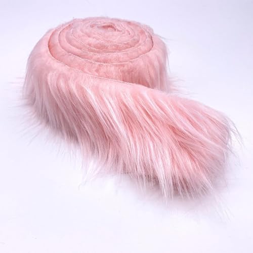 Ice Fabrics Craft Faux Fur Fabric Pre Cut Rolls - 6"x60" Fur Ribbon Mohair Fabric Strips - Super Soft and Fuzzy - Perfect for Crafts, Costumes & Decoration - Baby Pink - 6x60 by Ice Fabrics - Used condition - US$18.61