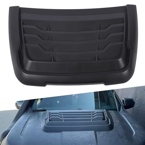 Jiawu Car Hood Vents, Abs Air Vent Cover, Scoop Bonnet Trim Cover Decor For Ranger Xlt Xls Xl 2015-2022 (Matte Black)