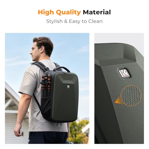 Image of K&F CONCEPT Camera Backpack,Hardshell Photography DSLR Camera Bag with 15-15.6 Inch Laptop Compartment Waterproof Hard Shell Camera Case