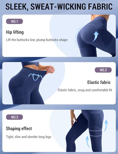 Image of Venzina High Waist Tummy Control Yoga Pants for Women - Super Soft Squat Proof Leggings with 4- Way Stretch for Gym, Running, Yoga & Daily Casual Wear