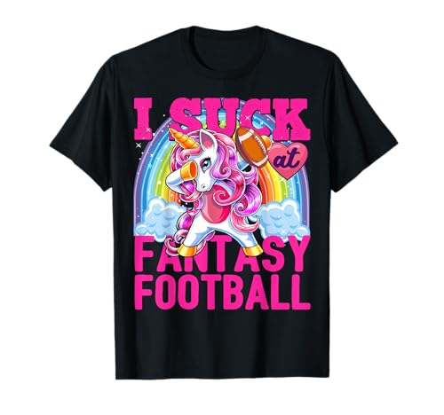 I Suck at Fantasy Football Dabbing Unicorn Loser Hombre Regalo Camiseta