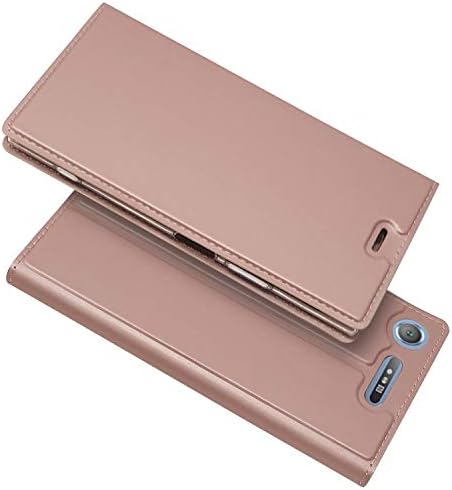 Cavor Sony Xperia XZ1 Case, Classic PU Leather Wallet Case Slim Folio Book Cover with Credit Card Slots, Cash Pocket, Stand Holder, Magnet Closure for Xperia XZ1 (5.2")-Rose Gold