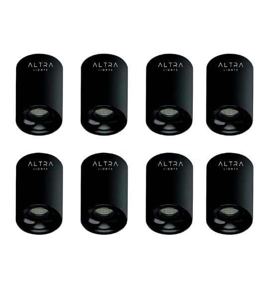 Image of ALTRALIGHTS 12W COB LED Surface Mounted Cylinder Downlight | Spotlight for False Ceiling & Wall | for Living Room, Office, Showroom Roof | Natural White, Aluminium Black Reflector | Pack of 8