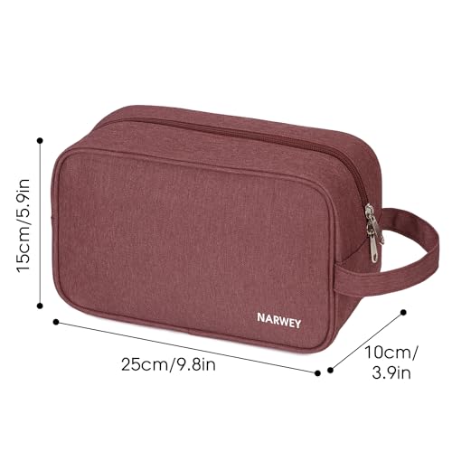 Image of Narwey Travel Toiletry Bag for Women Traveling Dopp Kit Travel Bag for Toiletries Cosmetic Bag Makeup Bag Medicine Bag for Traveling (Jujube Red)