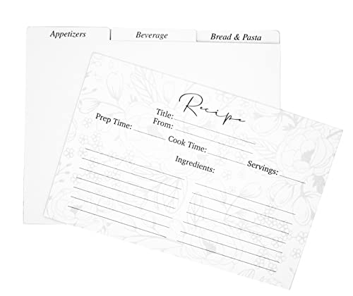 Tin Recipe Box W/ Lid - Kitchen Recipe Holder W/ 12 Recipe Box Dividers - 50 4X6 Index Recipe Card Box - Decorative Recipe Box With Cards And Dividers - Recipe Cards 4X6 - Recipe Cards And Box Set #TOP1