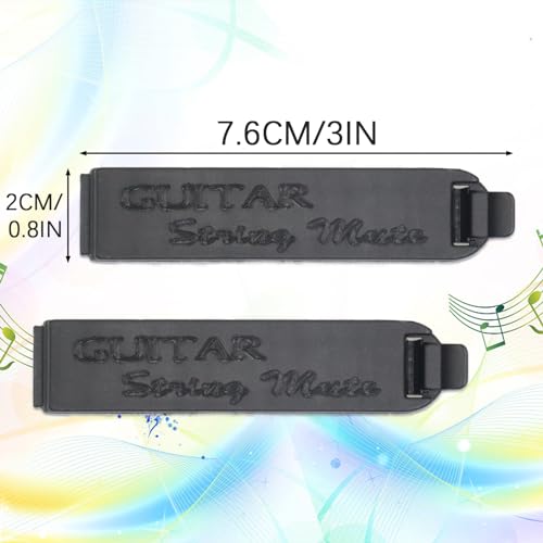 Cheerock Pack of 2 Guitar Bass String Mute Clamp with Cushioning Felt, Noise Reducer Silencer Dampener, Ideal Practice Tool for Electric Acoustic Classical Guitar, Music Instrument Accessory
