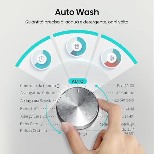 Hisense WD3S9043BW7 Lavasciuga 9 + 6 Kg, 1400 Rpm, 15 Programmi Automatici, Vapore, Motore Inverter, Classe Energetica A-30%/D, Display Led, Grigio, WiFi - Immagine 5