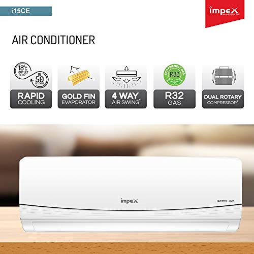 Image of Impex 1.5 Ton 3 Star Dual Inverter Split AC (Copper,i15CE,White)
