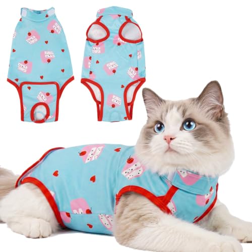 Kuoser Cat Recovery Suit After Surgery, Anti-Licking Bodysuit for Female Cats Spay