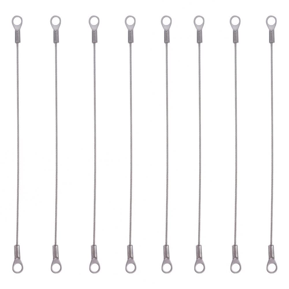Bemvp 8pcs Stainless Steel Wire Rope Lanyard Cable Tether Safety Braided Strap Rope