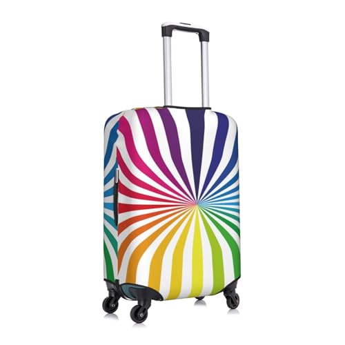 Colorful Rainbow Print Luggage Cover Washable Elasticated Suitcase Covers TSA Approved Stylish Dust and Scratch Resistant Case Protector for Kids and Adults3