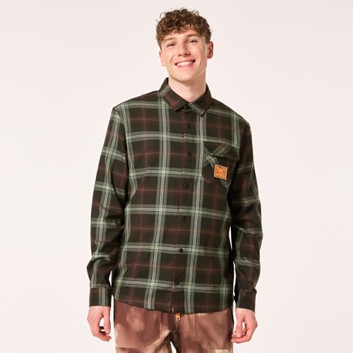 Image of Oakley Men's Team Collection Skull Flannel Shirt