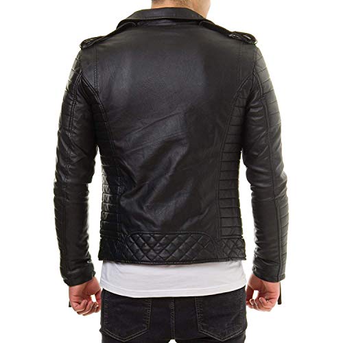 Image of Genuine Lambskin Leather Motorcycle Biker Leather Jacket Men CL-01