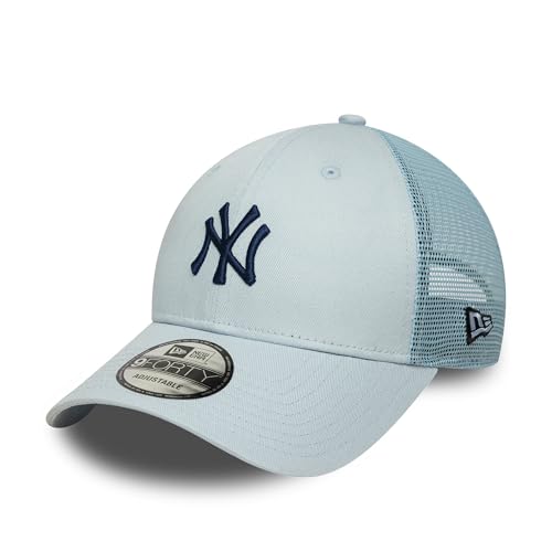 Casquette New Era 9Forty Trucker bleu ciel avec logo NY brodé