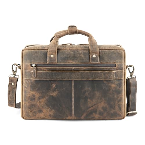 Image of Goatter Genuine Leather Multi Pockets Office Laptop Messenger Bag For Men
