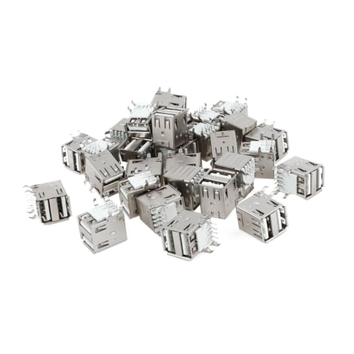 Conector USB A hembra de 90 grados con blindaje metálico doble capa y 8 pines DIP 3