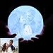 QQ&KK Custom Moon Lamp Night Light ​with 3D Personalized Moon Print Your Own Put Photo & Text, Charging Remote Touch Change 16 Colors Light Holiday Gift (7 inch)