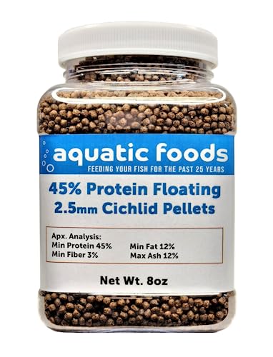 Aquatic Foods Inc. Cichlid Pellets, 45% Protein Floating 2.5mm (3/32