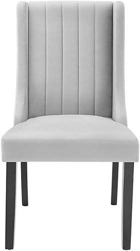 Miniatura 6 de Modway Renew Parsons Performance - Sillas auxiliares de terciopelo para comedor, juego de 2 unidades, color gris claro