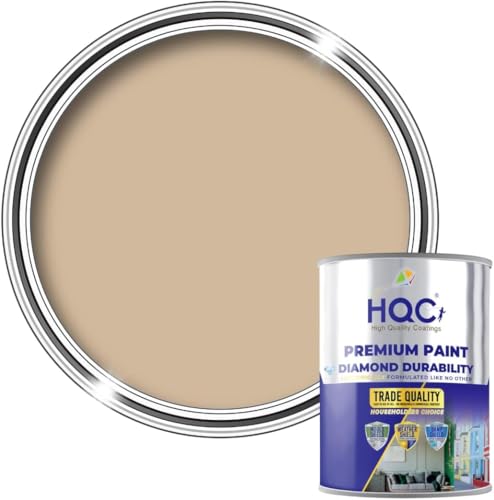 HQC Fence and Garden Shed Paint | Furniture Wood | Outdoor | Garden Fence | Quick-Drying | Protection Paint (2.5L, Beige)