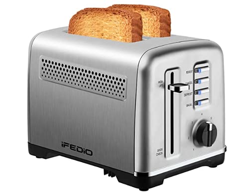 Toaster 2 Slice Toasters Best Rated Prime Stainless Steel Toaster with Quick Check/Bagel/Defrost/Reheat/Cancel Button and 7 Browning Setting,Extra Wide Slots, Removable Crumb Tray (Silver-230)