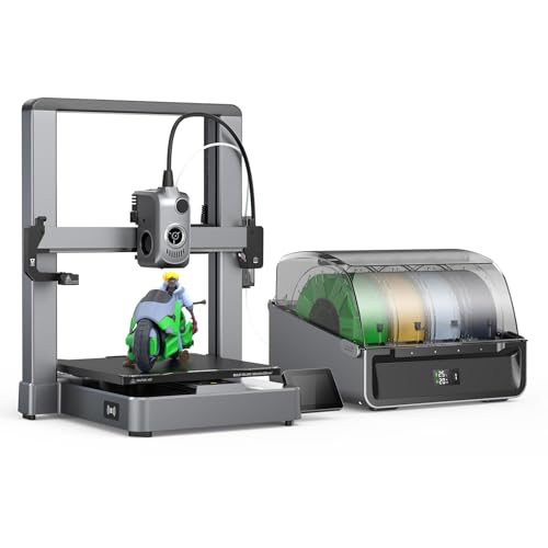 Oreilet Oreilet Nieuwe Hi Combo 3D-printer, 500 Mm/s Snelle Drukmachine met CFS Meerkleurige Filamentdoos en Ingebouwde -lezer en Filamenttypedetectie en 260 * 260 * 300 Mm (EU-stekker)