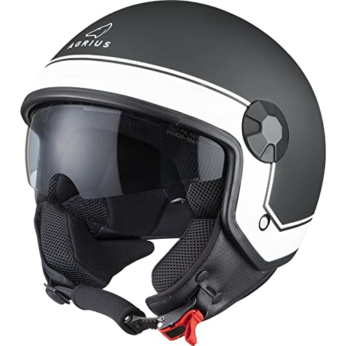 Agrius Score Solid Open Face Motorcycle Helmet M Matt Black