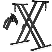 Double-support X-shaped: This piano stand is a foldable double-support X-shaped design, and the height can be adjusted to meet different height requirements and better suit your use (height adjustment range 60-99.5cm) Anti-slip and Anti-scratch: This...