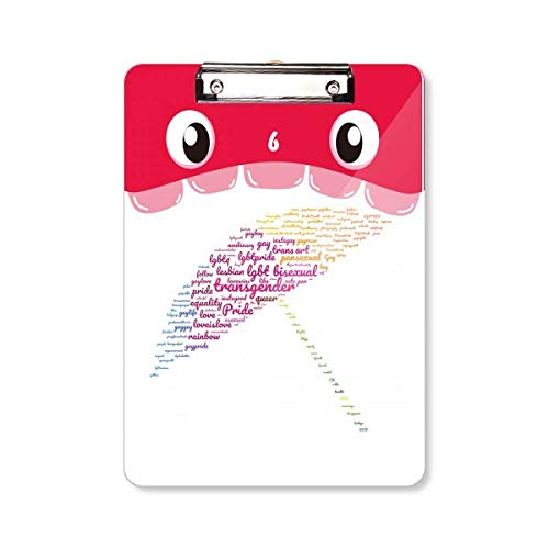 Porte-bloc A4 Parapluie Arc-en-ciel LGBT Wordcloud pour Documents Office