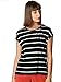 Produktbild VERO MODA Damen Vmava Plain SS Top Stripe Ga Noos T-Shirt, Black/Stripes:Pristine, M