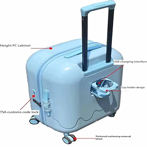 Trolley Suitcase, Height Case, Charging with Cup Holder, Combination Lock, Universal Wheel Suitcase,Pink-60 * 40 * 30CM4