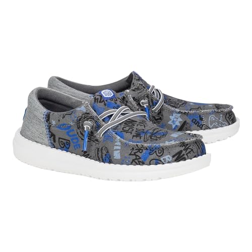 Hey Dude Kids Wally Funk Graffiti Mix (Little Kid/Big Kid) - Shoes for Kids - Textile Upper - Cotton Lining