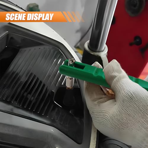 Image of Car Tire Valve Stem Puller /Installer with Valve Core Tool - No Scratch Car Valve Stem Remover Extender Adapter Replacement - Universal Car Tire Valve Stem Removal and Installation Repair Tool (Green)