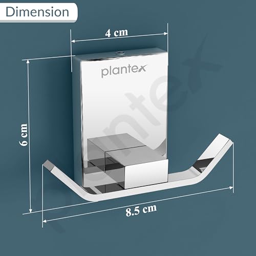 Image of Plantex 304 Grade Stainless Steel Robe Hook /Cloth-Towel Hanger /Bathroom Accessories - Iris (Chrome)