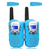 Retevis RT388 Walkie Talkie Bambini, Giocattoli per 4-12 Anni Ragazzi, PMR446 8 Canali VOX Torcia 10 Toni di Chiamata, Walkie Talkie Bambino per Natale, Campeggio, Avventura (Blu,1 Coppia)