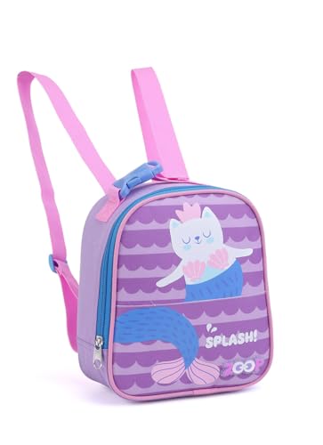 Mochilinha Lancheira Térmica Infantil Zoop Sereia, Roxo, 23x18x8 cm, com Alças Ajustáveis e Elástico Interno