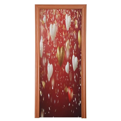 FLildon Love Balloons Valentine's Day Door Cover Decoration, Party Accessory Porch Decor for Festive Ornament Room Door Covers 32 x 79 Inch