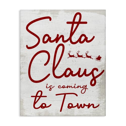 Stupell Industries Santa Claus Coming to Town, 16 x 20 Inch Canvas Wall Art