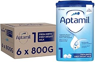 Aptamil 1 First Baby Milk Powder, From Birth, 800g (Pack of 6), Packaging May Vary