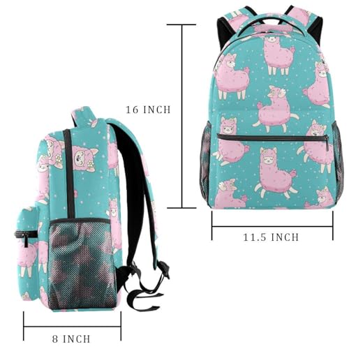 Sac à dos d'école grand format rose clair avec compartiment ordinateur portable