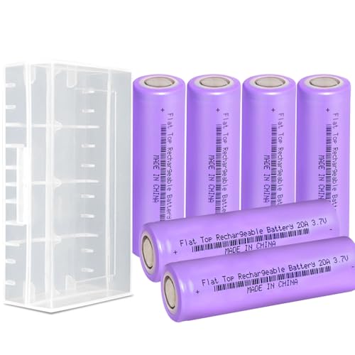 Tokeyla 3.7 Volt 18650 Rechargeable Battery, 3000mAh Battery Flat Top Lithium Batteries for LED Flashlights, Headlamp (6 Pack)