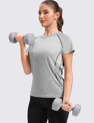 Star Vibe 4 Pack Women's Quick-Dry Short Sleeve T-Shirts Active Athletic Workout Tops Yoga Running Gym Performance Shirt2