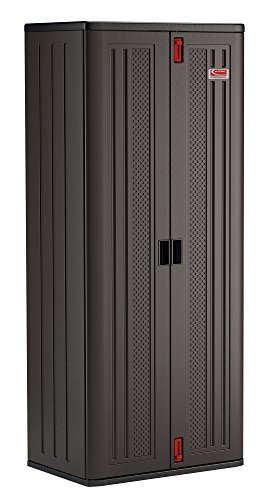 Suncast Commercial Tall Cabinet Blow Molded 6 Shelf, Black