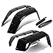 For Jeep Wrangler Grain Textured Pocket-Riveted Style Side Fender/Cover/Protector Wheel Flares (Black)