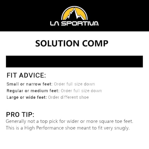 La Sportiva Mens Solution Comp Rock Climbing Shoes, Black/Yellow, 8.52