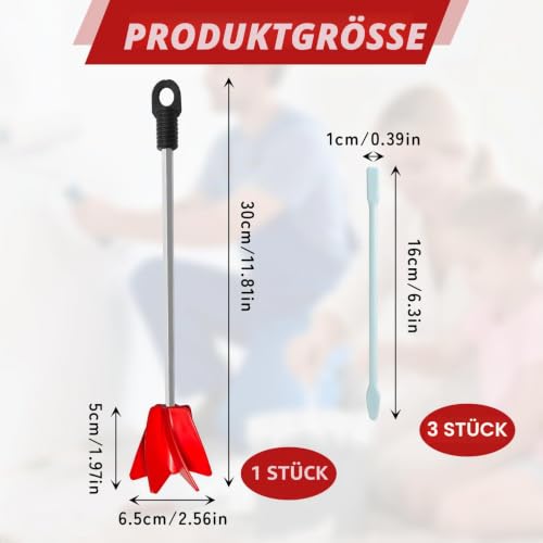 IGXX Farb- und Epoxy-Mischaufsatz für Bohrmaschine, 36 cm Mischpaddel, inkl. 3 Silikon-Rührstäbe für Farbe, Harz, Lack, Klebstoff