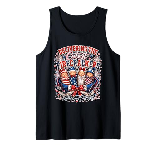 Patriotic Nurse 4th of July Labor & Delivery Fourth of July Tank Top