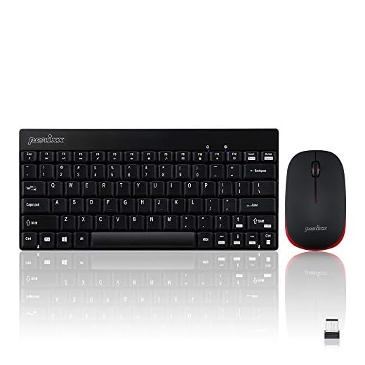 Perixx Periduo-712B Wireless Mini Keyboard and Mouse Set, Black