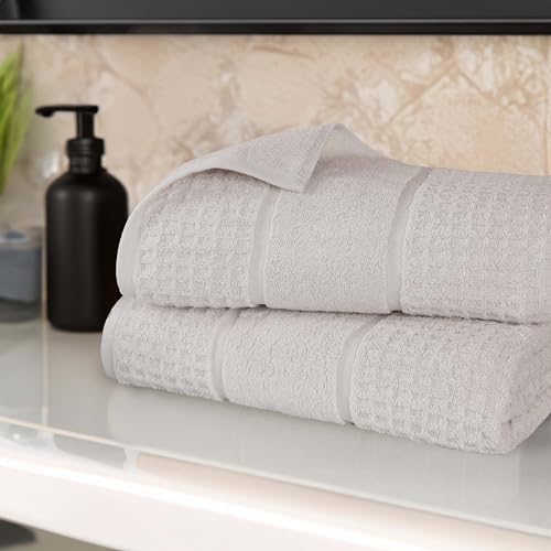 Superior Cotton Bath Sheet Set, Zero Twist, Waffle...